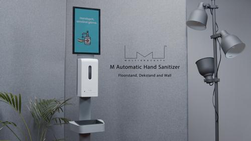 MULTIBRACKETS Automatic Hand Sanitizer Floorstand,  White (7350073739646)