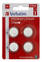 VERBATIM LITHIUM BATTERY CR2025 3V 4 PACK