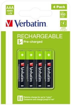 VERBATIM RECHARGEABLE BATTERY AAA 4 PACK / HR03 (49514)