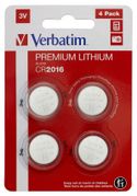 VERBATIM LITHIUM BATTERY CR2016 3V 4 PACK