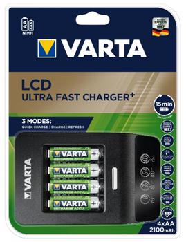 VARTA LCD Ultra Fast Charger+ 4x AA 56706 2100mAh +12V (57685101441)