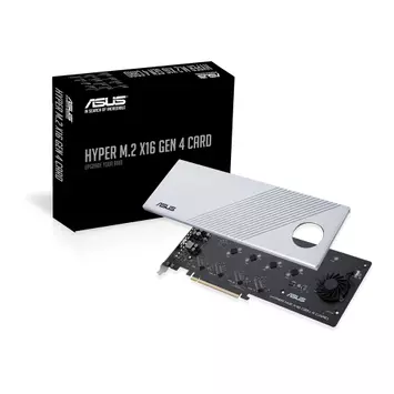 ASUS HYPER M.2 X16 GEN 4 CARD - grensesnittsadapter - M.2 Card - PCIe 4.0 x16 (90MC08A0-M0EAY0)