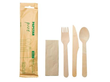 PAPSTAR Bestikkpose PURE tre 3deler m/ serviett (88243*30)