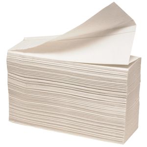 Abena Håndklædeark,  Abena Care-Ness Excellent,  2-lags, W-fold, 34x22cm, 8,5 cm, hvid, 100% nyfiber (611104*3500)