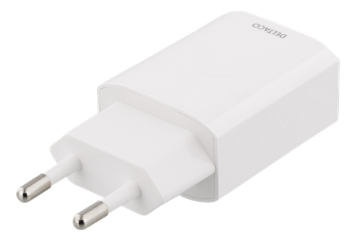 DELTACO wall charger, 100-240 V, 5 V 2,4 A, 1xUSB-A, retailpack,  white (USB-AC149)
