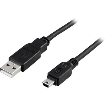 DELTACO USB 2.0 cable Type A - Type Mini B 3m, black (USB-27S)