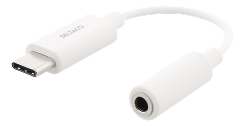 DELTACO USB-C to 3.5 mm female, 10 cm, retail package, activ (USBC-1145)