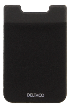 DELTACO älypuhelimen maksukorttitasku,  3M:n liimapinta,  musta (MCASE-CH001)