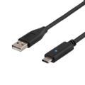 DELTACO USB 2.0 Cable, Typ C - Typ A , 1m, Black
