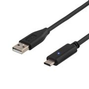 DELTACO Usb 2.0 Kabel, Typ C - Typ A Hane, 1M, Svart
