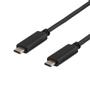 DELTACO USB 3.1 cable, Gen 1, Type C M - Type C M, 1m, black