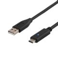 DELTACO USB 2.0 cable, Type A M - Type C M, 2m, black
