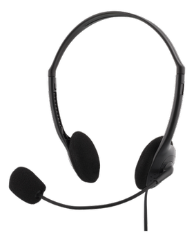 DELTACO On-ear kabelanslutet headset HL-21 volymkontroll 3,5mm 4-pol svart (HL-21)