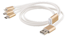 EPZI Multi charger USB C+Lighting+USB A  50cm White