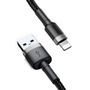 BASEUS Cafule USB-A to Lightning Cable QC 3.0, 2A, 3m - Grey/Black