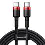 BASEUS USB-C - USB-C PD QC cable 100W 5A 480Mb/s 2m - black and red