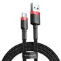 BASEUS Cafule - USB-kabel - USB (han) til USB-C (han) - USB 2.0 - 3 A - 1 m - rød/sort