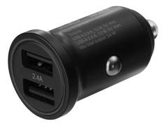 DELTACO USB car charger, 2x USB-A, 2,4 A, total 24 W