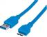 MANHATTAN USB Kabel A -> micro B St/St 1.00m blau
