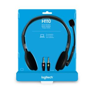 LOGITECH H110 Stereo Headset - Grey (981-000271)
