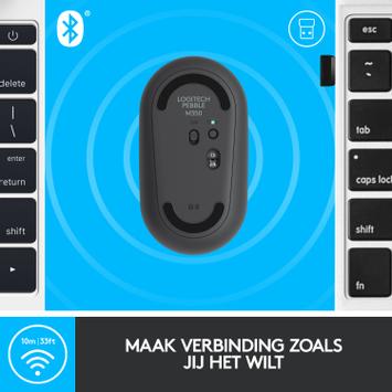 Logitech Pebble M350 - mus - Bluetooth,  2.4 GHz - grafitt (910-005718)