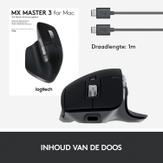 Logitech MX Master 3 for Mac - mus - Bluetooth,  2.4 GHz - romgrå (910-005696)