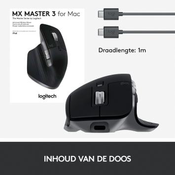 Logitech MX Master 3 for Mac - mus - Bluetooth,  2.4 GHz - romgrå (910-005696)