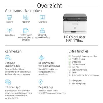 HP Color Laser MFP 178nw - multifunksjonsskriver - farge (4ZB96A#B19)