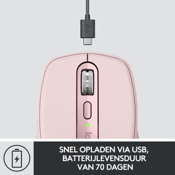 Logitech MX Anywhere 3 - mus - Bluetooth,  2.4 GHz - rosa (910-005990)