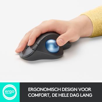Logitech ERGO M575 trådløs styrekule - 2.4 GHz, Bluetooth 5.0 LE - grafitt (910-005872)