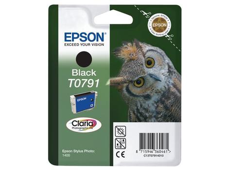 EPSON T0791 ink cartridge black standard capacity 11ml 1-pack blister without alarm (C13T07914010)