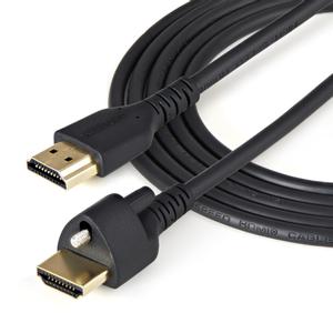 STARTECH 2m HDMI Cable with Locking Screw - 4K 60Hz HDR - High Speed HDMI 2.0 Monitor Cable with Ethernet - M/M (HDMM2MLS)