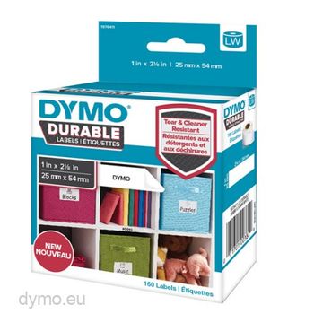 DYMO Etikett Ekstra sterk 25mmx54mm permanent hvit (100) (2112283)
