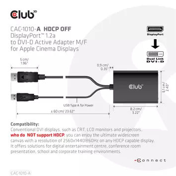 Club 3D DisplayPort / DVI-adapter - 60 cm (CAC-1010-A)