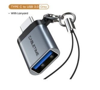 CABLETIME Premium USB-C: Han - USB-A: Hun, USB 3.0, adapter, m.snor, 10.5 W, 2.1A/5V (CT-OTG-CMAF-ABL)