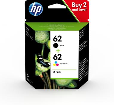 HP INK CARTRIDGE NO 62 B/C/M/Y COMBO 2-PACK BLISTER SUPL (N9J71AE#301)