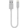 SIGN USB Cable with Lightning 5V, 2.1A for iPhone & iPad Silver/Nylon, 25cm
