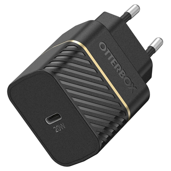 OTTERBOX EU WALL CHARGER 20W - 1X USB-C 20W USB-PD BLACK CABL (78-80348)