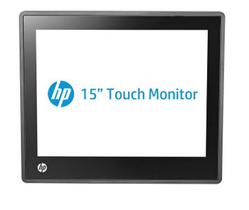 HP P L6015tm Retail Touch Monitor - LED monitor - 15" - touchscreen - 1024 x 768 @ 60 Hz - TN - 350 cd/m² - 700:1 - 25 ms - DVI-D, VGA, DisplayPort - speakers - jack black (A1X78AA#ABU)