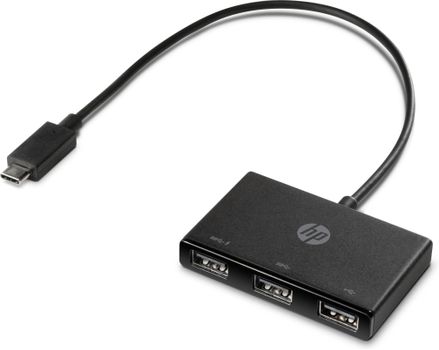 HP P USB-C to USB-A - Hub - 3 x SuperSpeed USB 3.0 - desktop - for Elite c640 G3 Chromebook Enterprise,  Pavilion Aero Laptop 13-be2075ng (Z6A00AA)