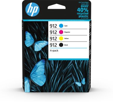 HP 912 - 4-pack - black, yellow, cyan, magenta - original - ink cartridge - for Officejet 80XX, Officejet Pro 80XX (6ZC74AE)