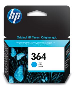 HP 364 original ink cartridge cyan standard capacity 3ml 300 pages 1-pack with Vivera ink (CB318EE#ABB)