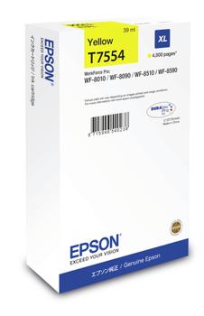 EPSON n Ink Cartridges,  DURABrite" Pro, T7554, Singlepack,  1 x 39.0 ml Yellow, XL (C13T755440)
