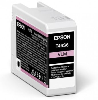 EPSON n UltraChrome Pro T46S6 - 25 ml - vivid light magenta - original - ink tank - for SureColor P706, SC-P700, SC-P700 Mirage Bundling (C13T46S600)