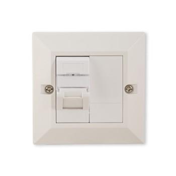 LinkIT Cat.6A STP påveggboks 1 x RJ45 Veggboks 32mm dyp, 86x86mm, Keystone (LI-PVBC6ASTP-1KS)