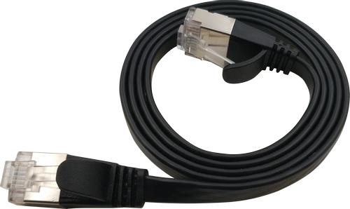 LinkIT Flat U/FTP Cat6a svart 3.5m AWG 32/7 , PVC , 1,85x6mm (STP-FL6A-00350-BLK)
