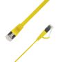 LinkIT Flat U/FTP Cat6a gul 0.3m AWG 32/7 | PVC | 1,85x6mm (STP-FL6A-00030-GL)