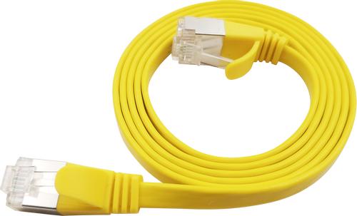 LinkIT Flat U/FTP Cat6a gul 0.3m AWG 32/7 | PVC | 1,85x6mm (STP-FL6A-00030-GL)