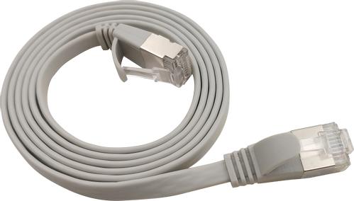 LinkIT U/FTP Cat.6A Flat Grå   0,3m Patch, PVC, 1,85x6mm, 32AWG (STP-FL6A-00030-GY)