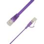 LinkIT Flat U/FTP Cat6a lilla 0.2m AWG 32/7 | PVC | 1,85x6mm (STP-FL6A-00020-PU)